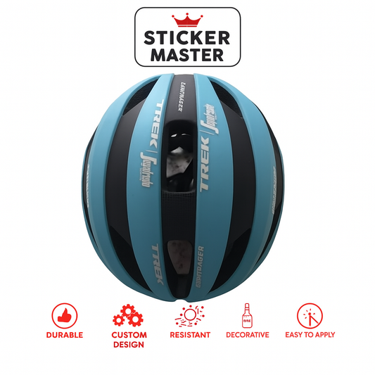 Sticker Master Bisiklet & Motosiklet Kask Sticker Seti – Trek Segafredo Tasarım, Beyaz Renk
