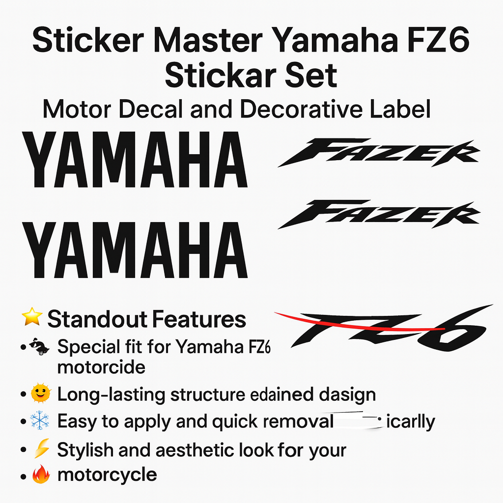 Sticker Master Yamaha Fz6 Sticker Set Motor Çıkartma Etiket