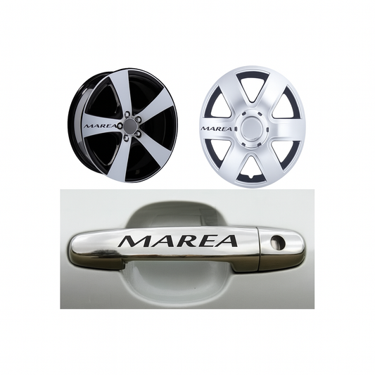 Sticker Master Fiat Marea Kapı Kolu Jant Oto Araç Sticker Etiket - 10 Adet