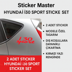 Sticker Master Hyundai i30 Sport Sticker Set – 2 Adet Sportif Araç Gövde Etiketi