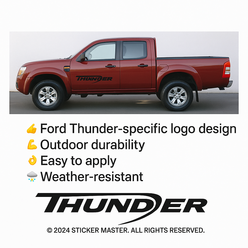 Sticker Master Ford Thunder Oto Araç Off Road Sticker 50 Cm - 2 Adet