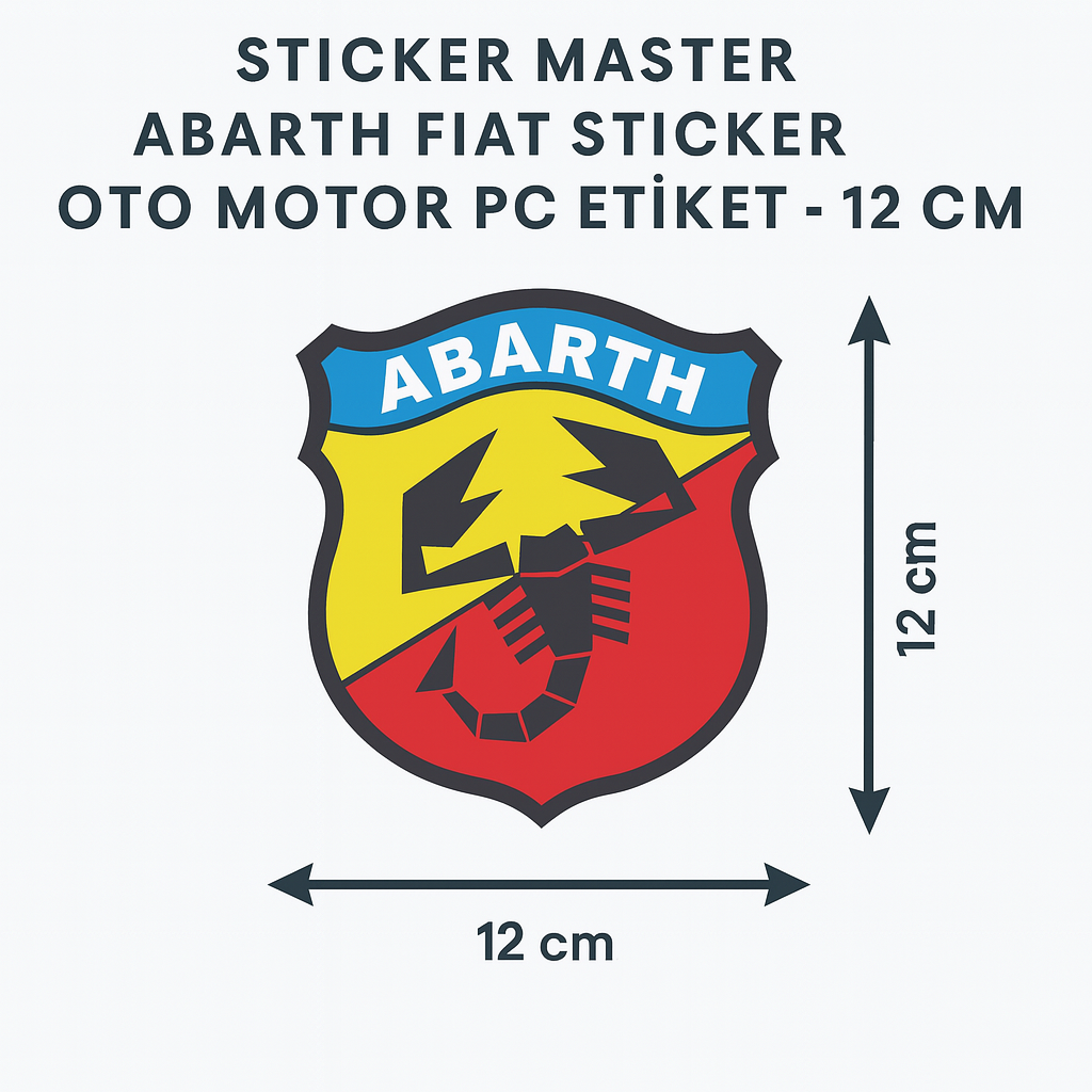 Sticker Master Abarth Fiat Sticker Oto Motor Pc Etiket - 12 Cm