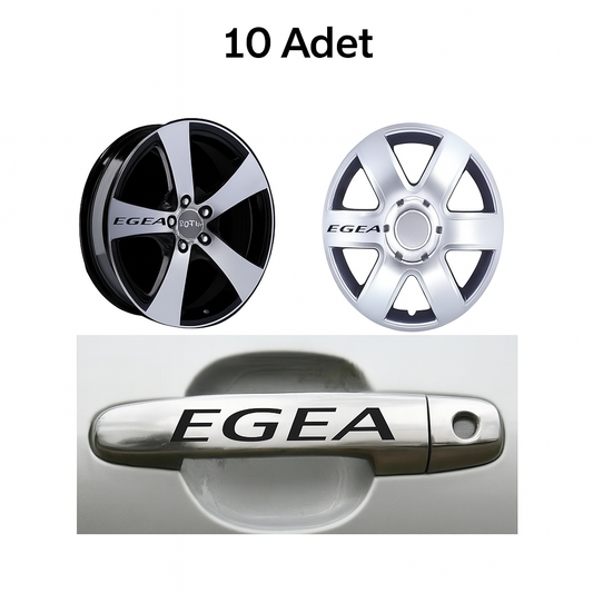 Sticker Master Fiat Egea Kapı Kolu Jant Oto Araç Sticker Etiket - 10 Adet