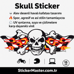 Sticker Master Skull Alevli Kafatası Sticker - Motor, Kask, Laptop, Araba ve Oto Araç İçin Dayanıklı Etiket (15 cm)