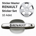 Sticker Master Renault Kapı Kolu & Jant Sticker Seti – 10 Adet Dayanıklı Vinil