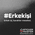 Sticker Master Erkek İşi Sticker - Motorsiklet, Kask, Laptop, Araba, Oto İçin Dayanıklı Etiket (20 x 5 cm, Beyaz)