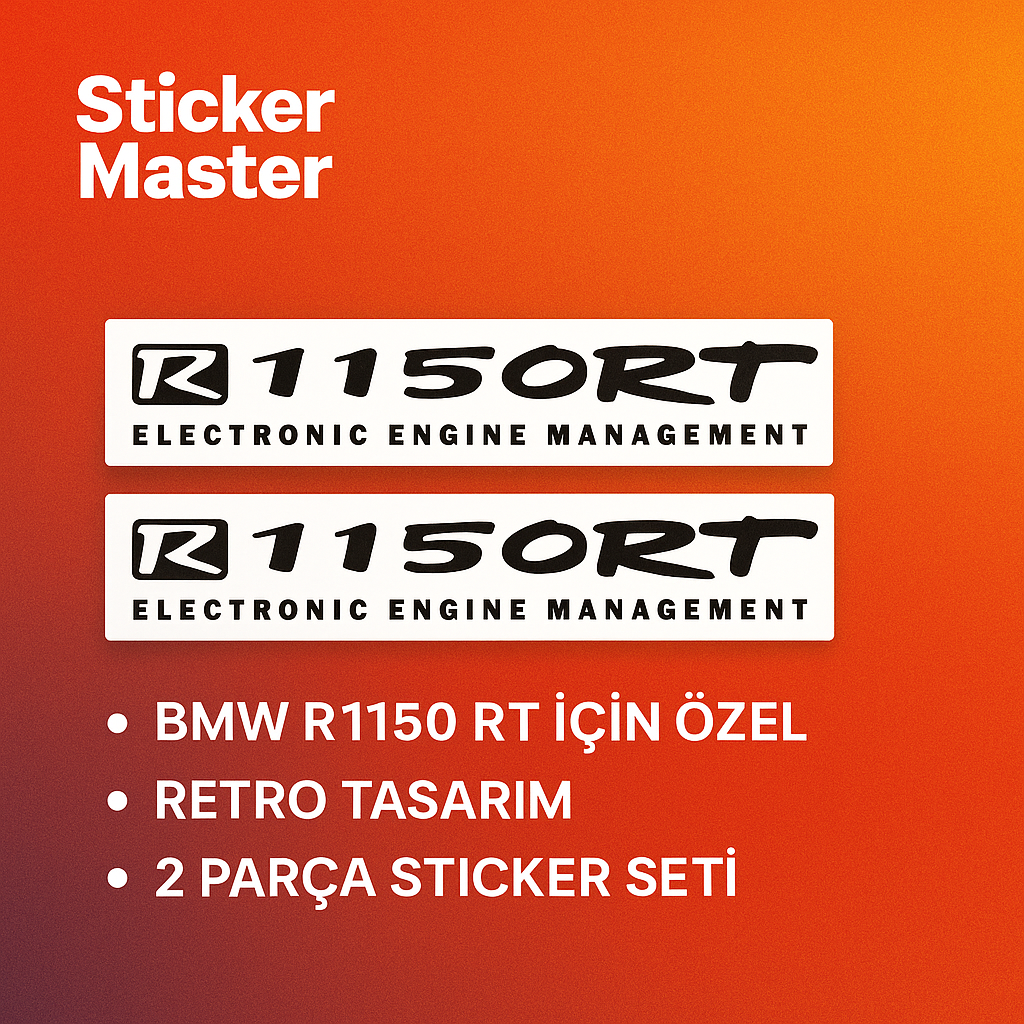 Sticker Master BMW R1150 RT Motor Sticker Etiket Seti – Electronic Engine Management Yazılı 2 Parça