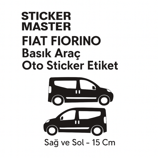 Sticker Master Fiat Fiorino Basık Araç Oto Sticker Etiket - Sağ ve Sol - 15 Cm