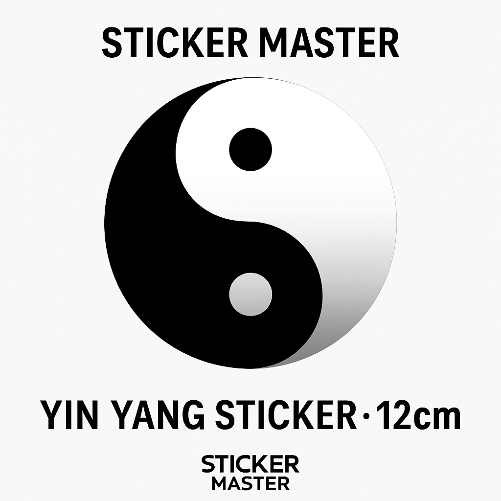 Sticker Master Yin Yang Sticker – 12 cm Denge ve Zıtlık Simgesi