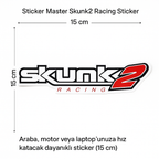 Sticker Master Skunk2 Racing Sticker - Motor, Araba, Kask ve Laptop İçin Dayanıklı Yarış Temalı Etiket (15 cm)