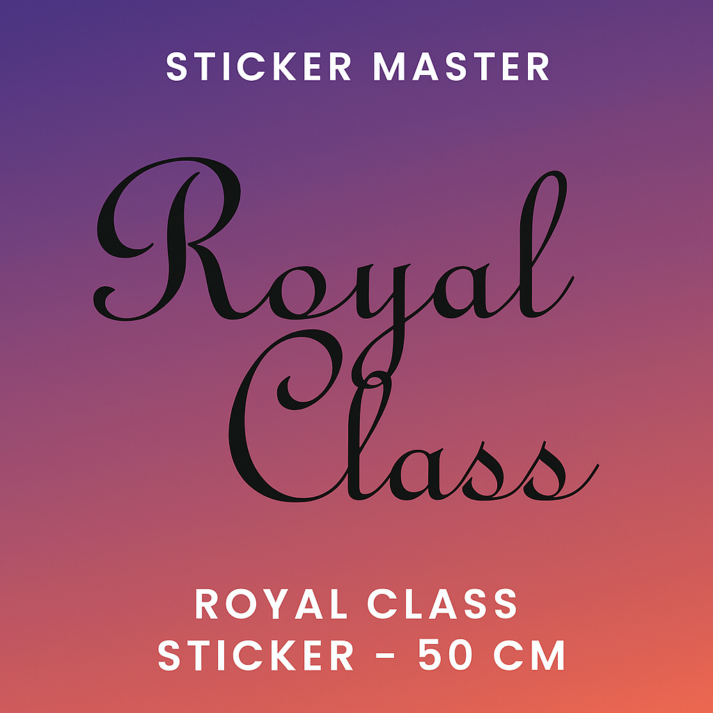 Sticker Master Royal Class Sticker – Araba, Cam, Oto Aksesuar İçin 50 Cm Şık Yazı Etiketi