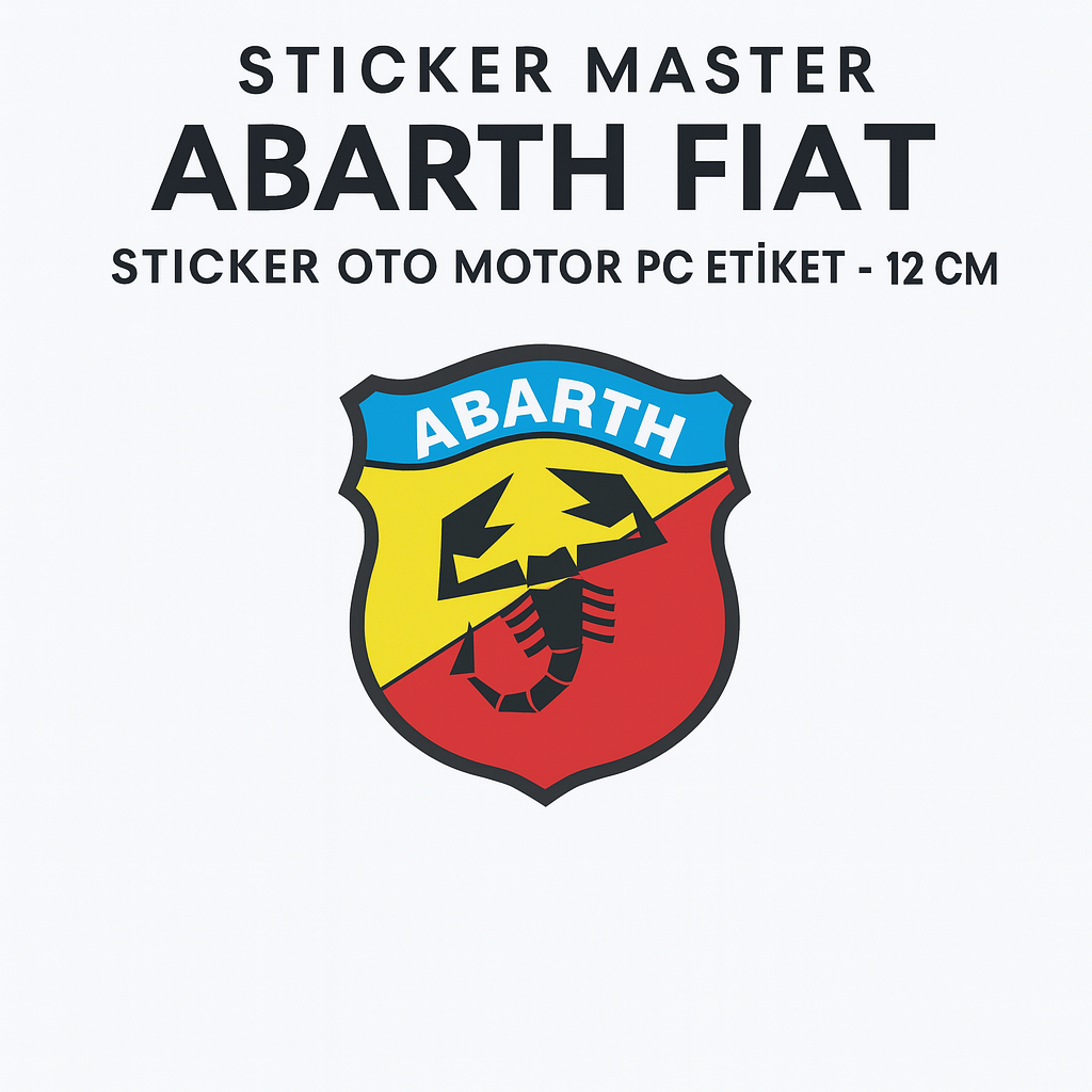 Sticker Master Abarth Fiat Sticker Oto Motor Pc Etiket - 12 Cm
