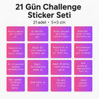 Sticker Master 21 Gün Kişisel Gelişim Challenge Oto, Motorsiklet, Kask, Laptop Sticker 5x5 Cm