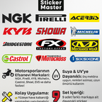 Sticker Master Sponsor Sticker Set 9 – Motor, Kask, Laptop, Araba, Oto Araç İçin Dayanıklı Etiket Decal