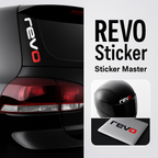 Sticker Master Revo Sticker – 20 cm Dayanıklı Vinil Etiket (Motor, Kask, Laptop, Araba) - 4 Adet