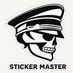 Sticker Master Kaptan Kuru Kafa Sticker – Motor, Kask, Laptop, Araba, Oto Araç İçin Dayanıklı Etiket Decal 15 Cm