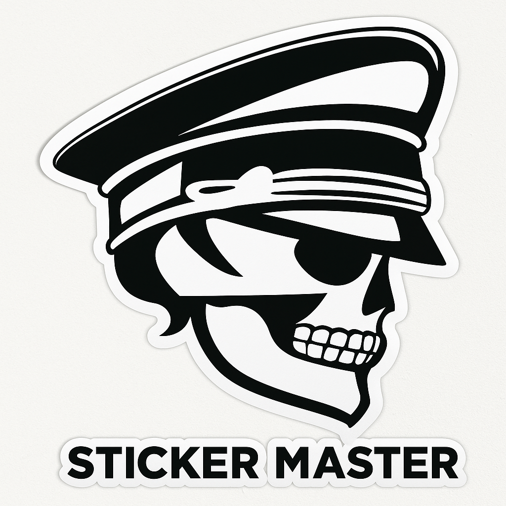 Sticker Master Kaptan Kuru Kafa Sticker – Motor, Kask, Laptop, Araba, Oto Araç İçin Dayanıklı Etiket Decal 15 Cm