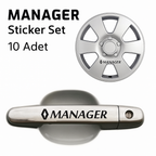 Sticker Master Renault Manager Kapı Kolu & Jant Sticker Seti – 10 Adet Dayanıklı Vinil