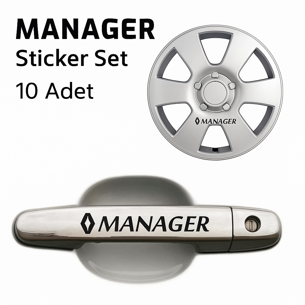 Sticker Master Renault Manager Kapı Kolu & Jant Sticker Seti – 10 Adet Dayanıklı Vinil