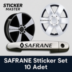 Sticker Master Renault Safrane Kapı Kolu & Jant Sticker Seti – 10 Adet Dayanıklı Vinil