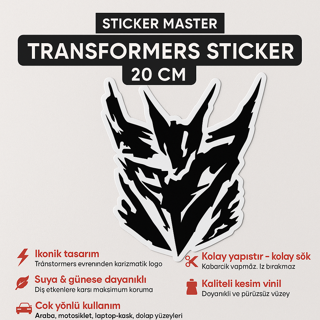 Sticker Master Transformers Sticker 20 Cm – Tarafını Seç!