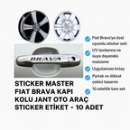 Sticker Master Fiat Brava Kapı Kolu Jant Oto Araç Sticker Etiket - 10 Adet