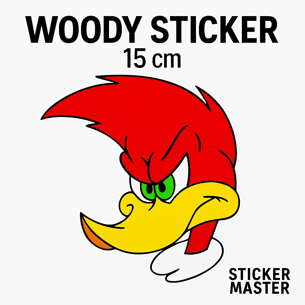 Sticker Master Woody Sticker – 15 cm Renkli ve Agresif Karakter Etiketi