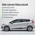 Sticker Master Ford Fiesta Yan Şerit Sticker – Sportif Vinyl Decal Araç Çıkartma - 2 Adet