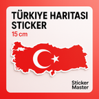 Sticker Master – Türkiye Haritası Sticker 15 cm | Suya & UV’ye Dayanıklı Vinil