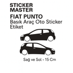 Sticker Master Fiat Punto Basık Araç Oto Sticker Etiket - Sağ ve Sol - 15 Cm