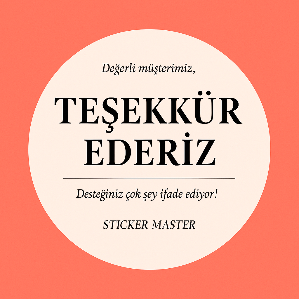 Sticker Master Thank You Stickers – 3x3 cm | Elegant and Effective Expression of Gratitude (Set of 50)