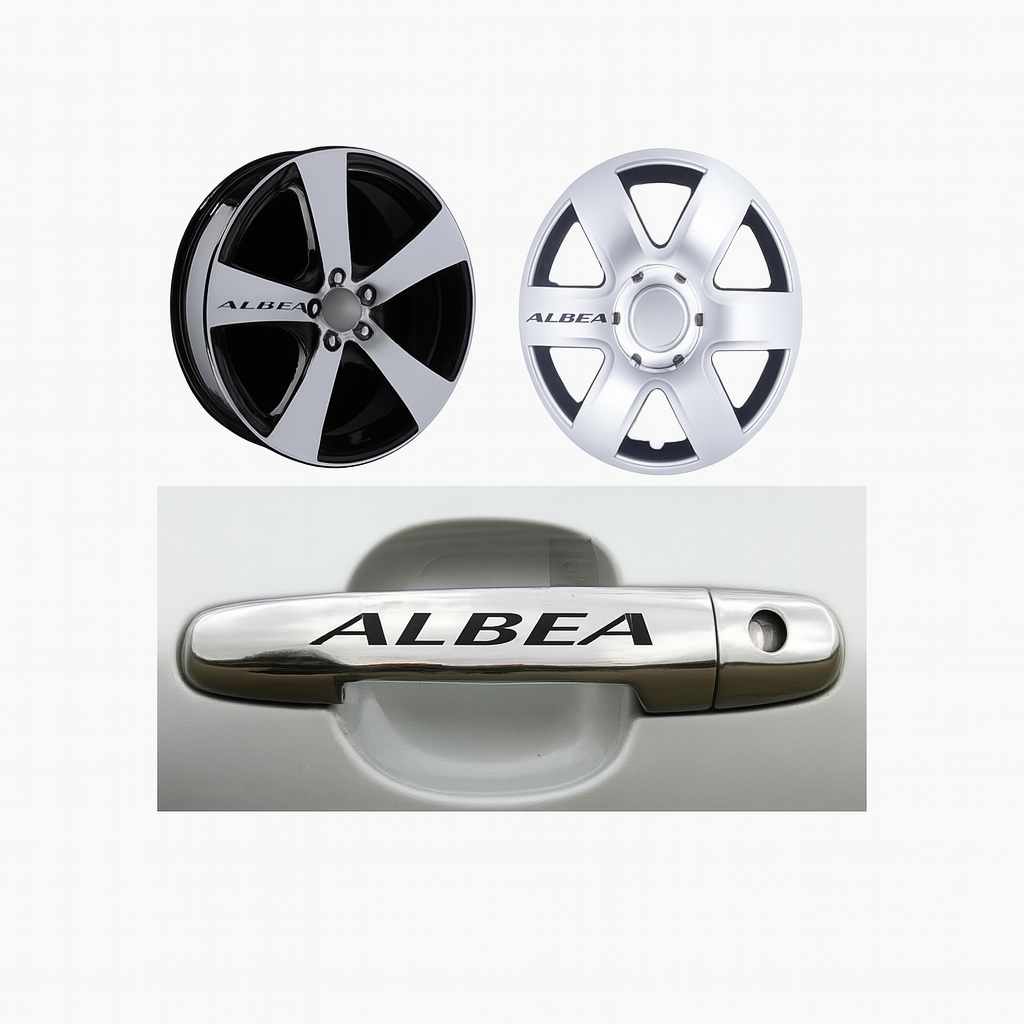 Sticker Master Fiat Albea Kapı Kolu Jant Oto Araç Sticker Etiket - 10 Adet