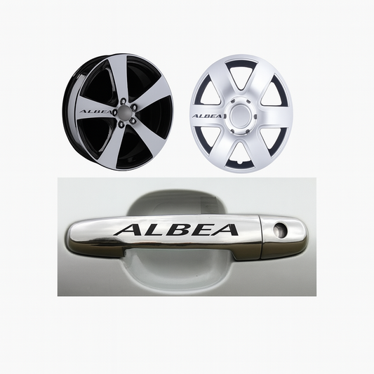 Sticker Master Fiat Albea Kapı Kolu Jant Oto Araç Sticker Etiket - 10 Adet