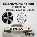 Sticker Master Ssangyong Kyron Sticker Seti – Kapı Kolu & Jant İçin Dayanıklı 10’lu Oto Etiket