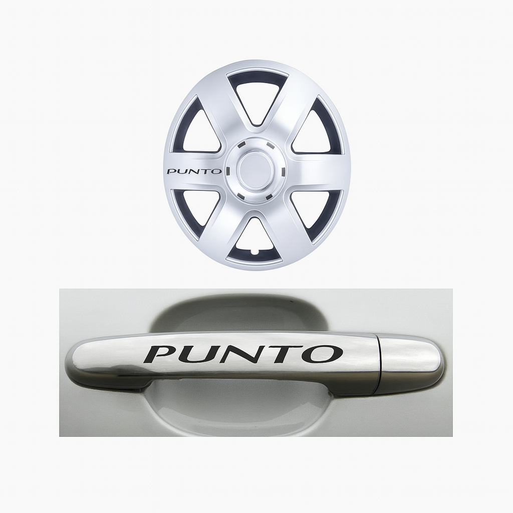 Sticker Master Fiat Punto Kapı Kolu Jant Oto Araç Sticker Etiket - 10 Adet