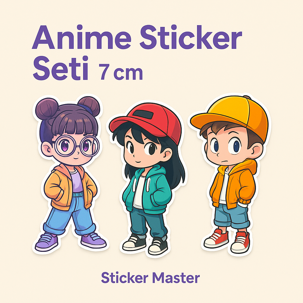 Sticker Master Anime Sticker Seti – El Yapımı Çizgi Karakter Etiketleri, Kawaii Çocuk Çıkartmaları