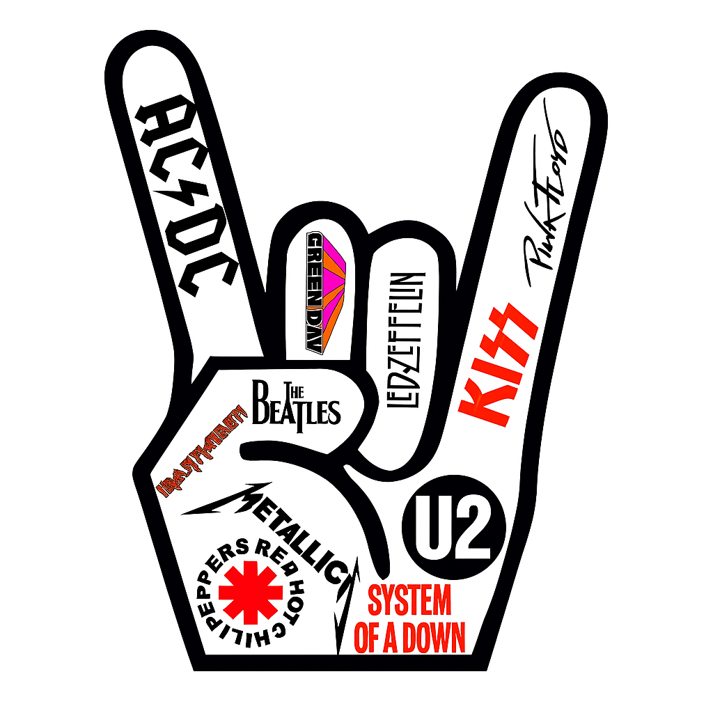 Sticker Master Punk İşaret Sticker - Rock ve Metal Grup Logolu El Hareketi Tasarımı (15 cm)