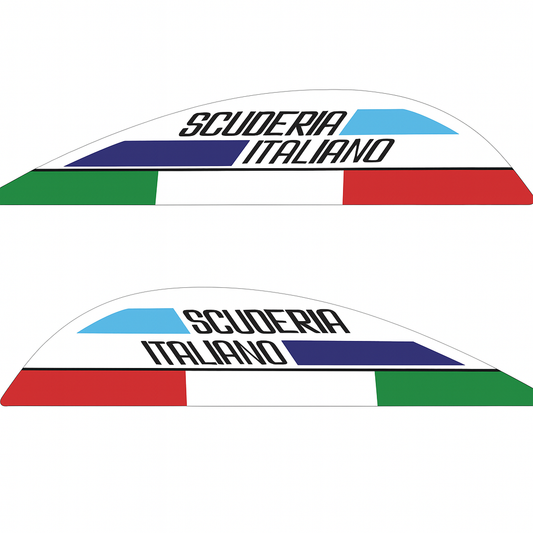 Sticker Master Vespa "Scuderia Italiano" Yan Sticker Etiket - Sağ ve Sol Takım