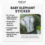 Sticker Master Baby Elephant Sticker – 14 × 15 cm Sevimli Fil Etiketi