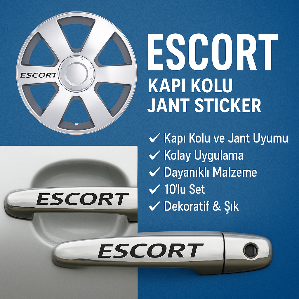 Sticker Master Ford Escort Kapı Kolu Jant Sticker - 10 Adet