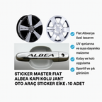 Sticker Master Fiat Albea Kapı Kolu Jant Oto Araç Sticker Etiket - 10 Adet