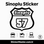 Sticker Master Sinoplu 57 Sticker - Araba, Laptop, Motor ve Kask İçin Dayanıklı Etiket (15 cm)