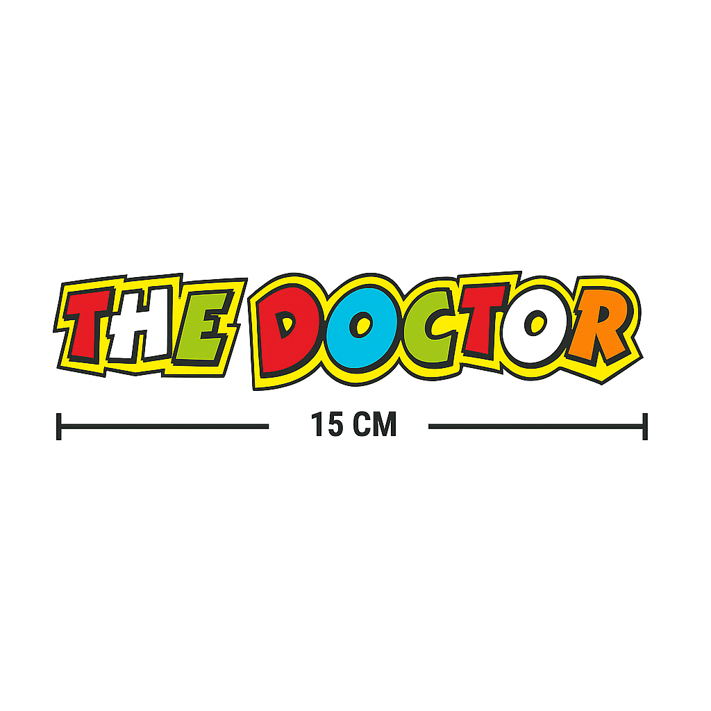 Sticker Master The Doctor Motor, Kask, Laptop, Araba, Oto Araç İçin Dayanıklı Etiket Decal 15 Cm