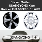 Sticker Master SsangYong Door Handle and Rim Stickers - 10 Pieces