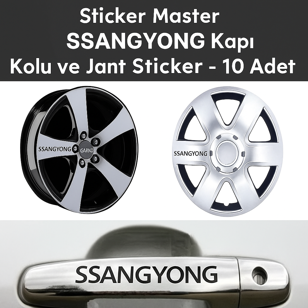 Sticker Master SsangYong Kapı Kolu ve Jant Sticker - 10 Adet