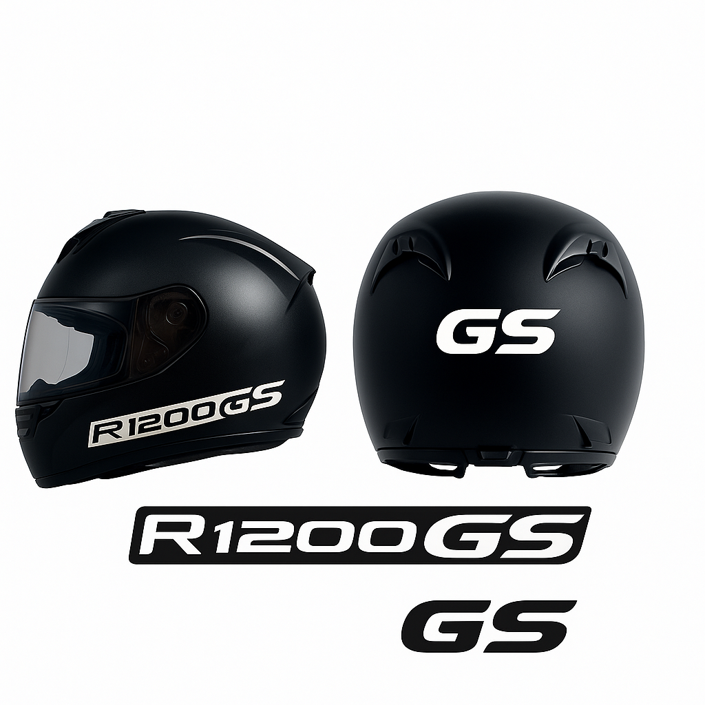 Sticker Master BMW GS Kask Sticker Etiket – R1200GS ve GS Yazılı 2 Parça Kask Seti