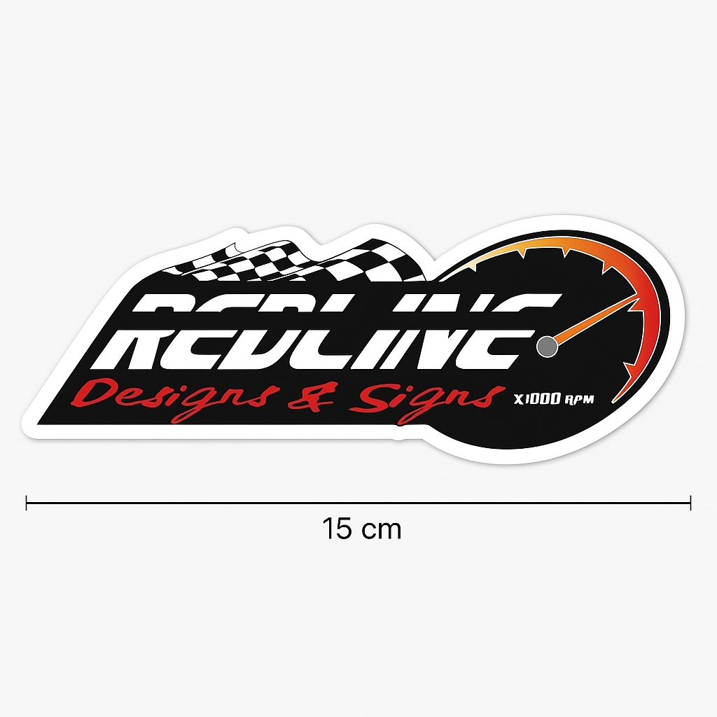 Sticker Master RedLine Sticker - Araba, Laptop, Kask, Motor İçin Spor Tasarım Etiket (15 cm)