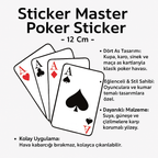 Sticker Master Poker Sticker – 12 Cm Dört As Kart Tasarımlı Eğlenceli Etiket