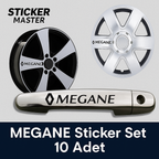 Sticker Master Renault Megane Kapı Kolu & Jant Sticker Seti – 10 Adet Dayanıklı Vinil