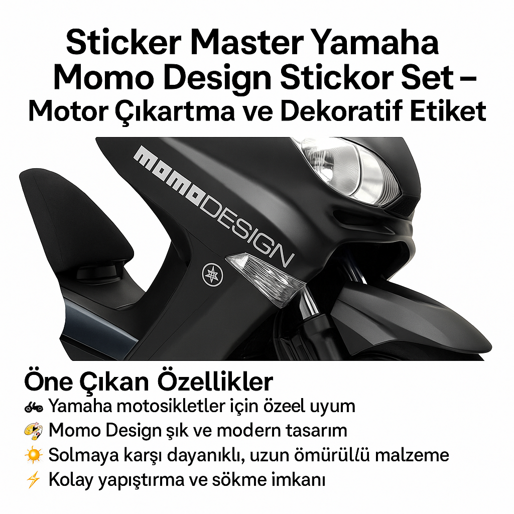 Sticker Master Yamaha Momo Design Sticker Set – Motor Çıkartma ve Dekoratif Etiket